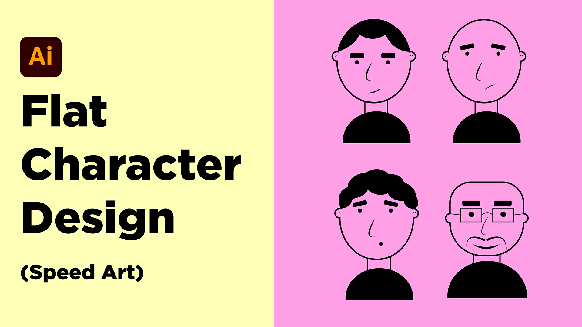 You are currently viewing Flat Characters design (Speed Art) : Illustrator Tutorial