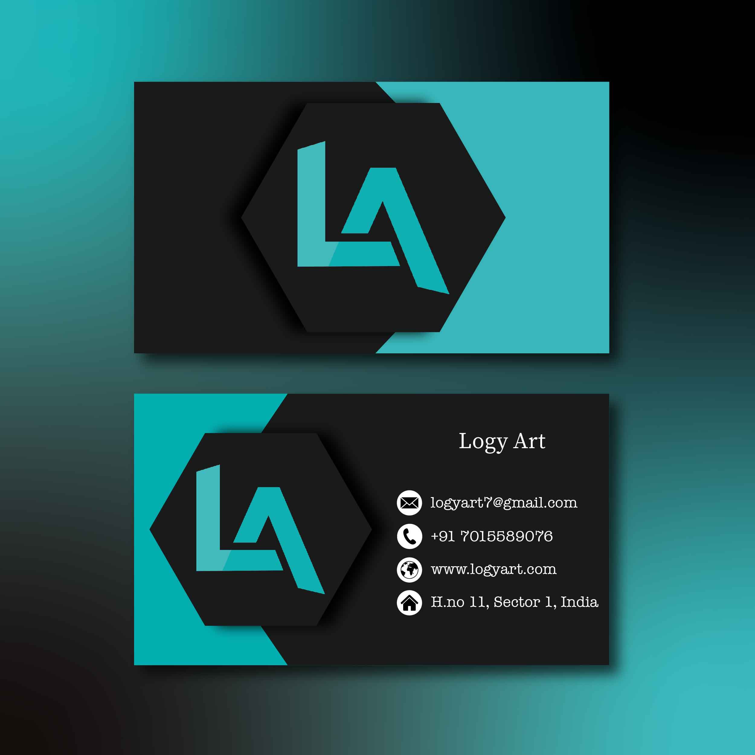 Blue and Black Business card