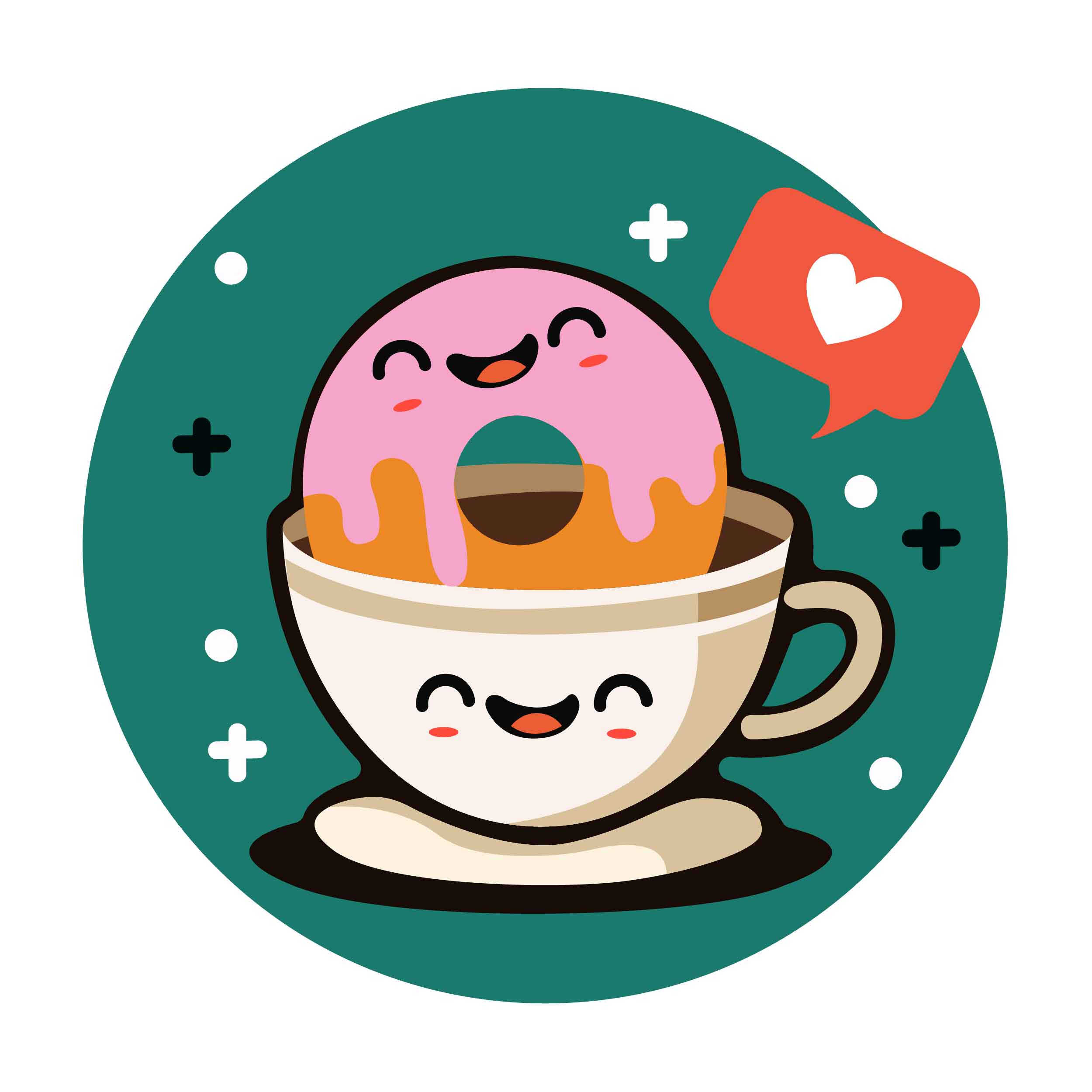 Coffee with donut Illustration